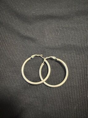 4cm silver hoops Hoop Earrings - Classic Women's Hoops